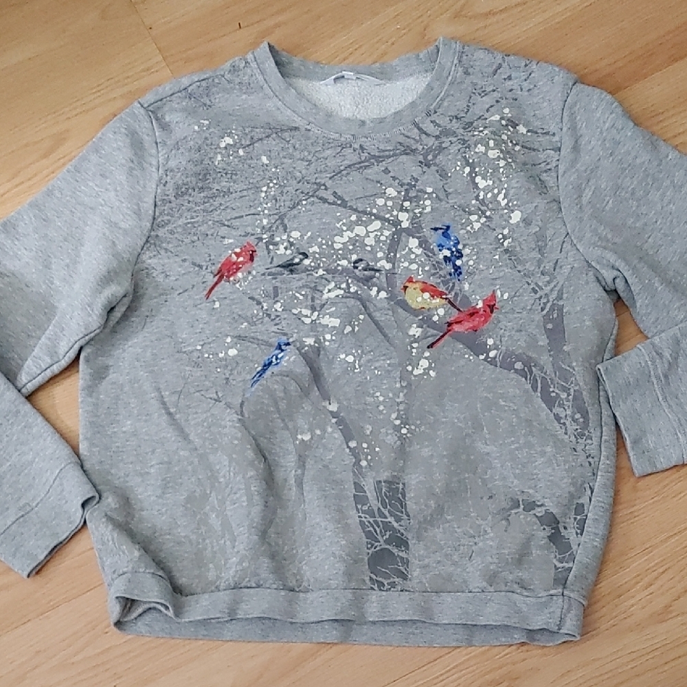 Northern Reflections Gray Fleece-Lined Sweatshirt Sz SM